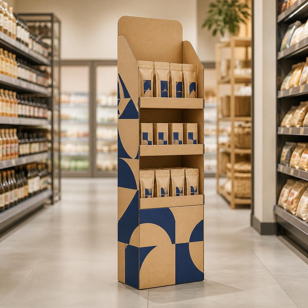 Displays de comunicação em rede de supermercados